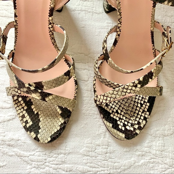 NEW J. Crew Stella Strappy Snake Sandals High Heel 10 - Picture 6 of 16